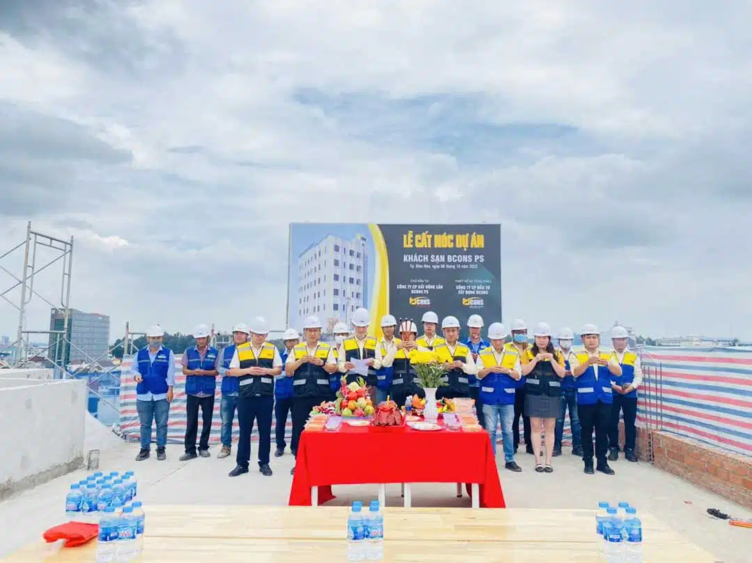 Lễ cất nóc khách sạn Bcons PS 2022 5 Lễ cất nóc Bcons PS Hotel