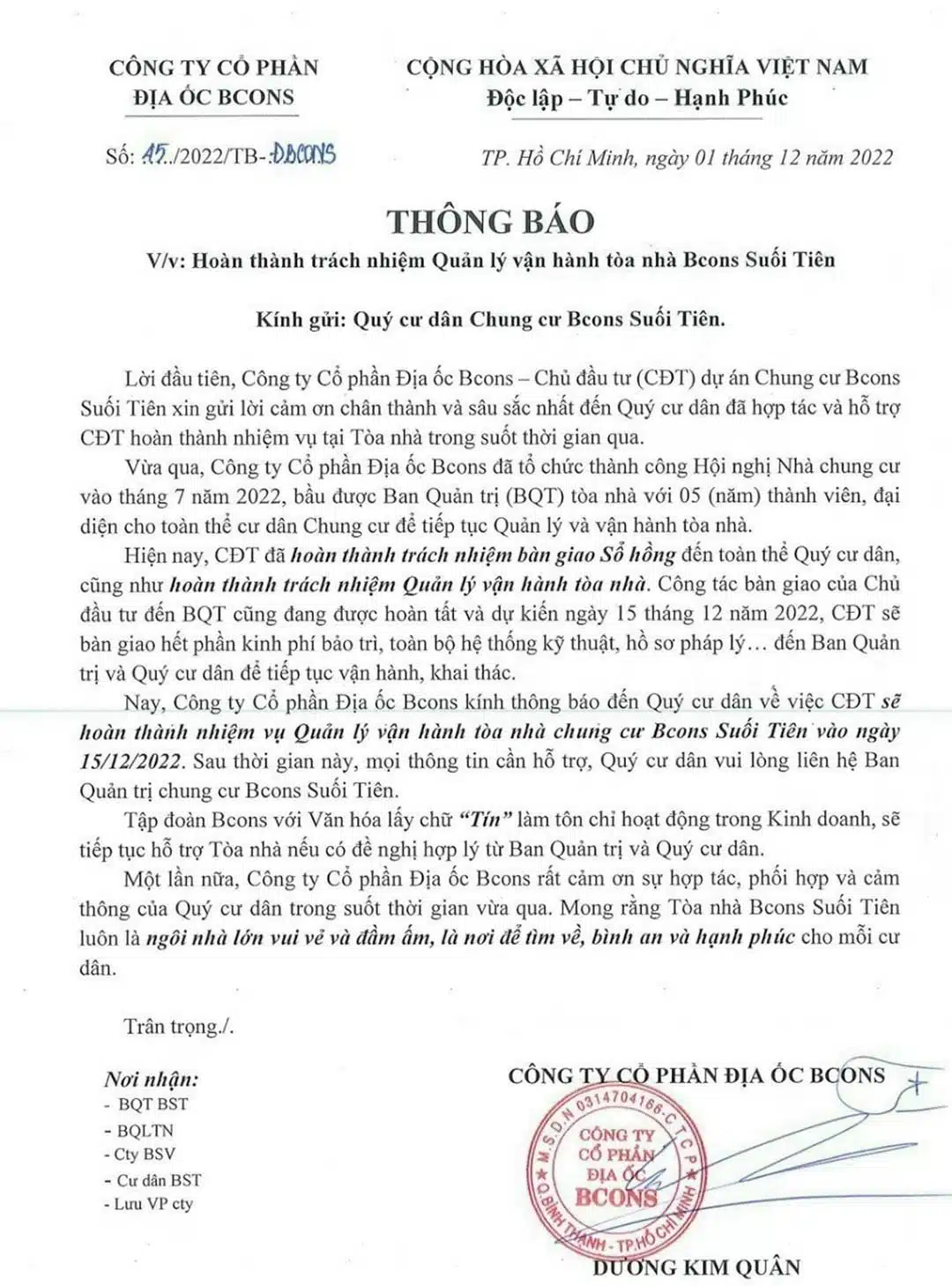Bàn giao quỹ bảo trì Bcons Suối Tiên từ 15/12/2022 4 Thông báo bàn giao quỹ bảo trì Bcons Suối Tiên