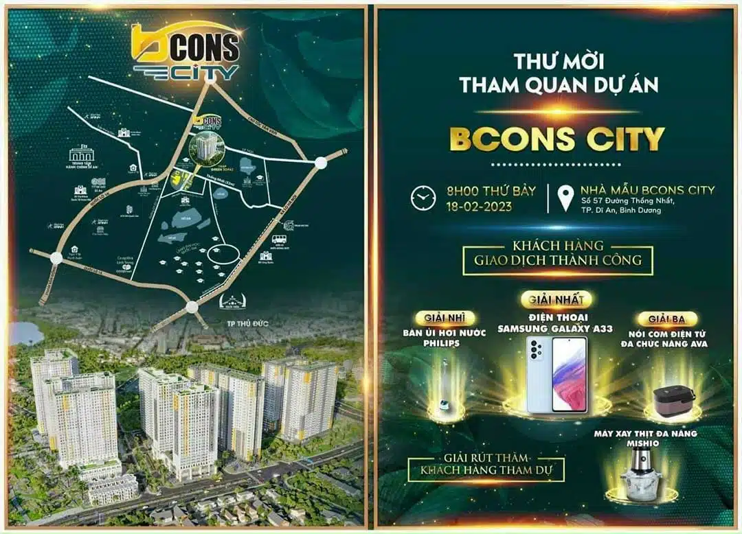 Sự Kiện Tham Quan Nhà Mẫu Bcons City Dĩ An Tháp Green Topaz 6 Thư mời tham quan nhà mẫu Bcons City