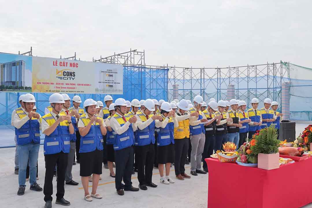 Tập Đoàn Bcons Khởi Công Bcons City 2 tháp Green Diamond 19 Bcons City 2 cúng cất nóc