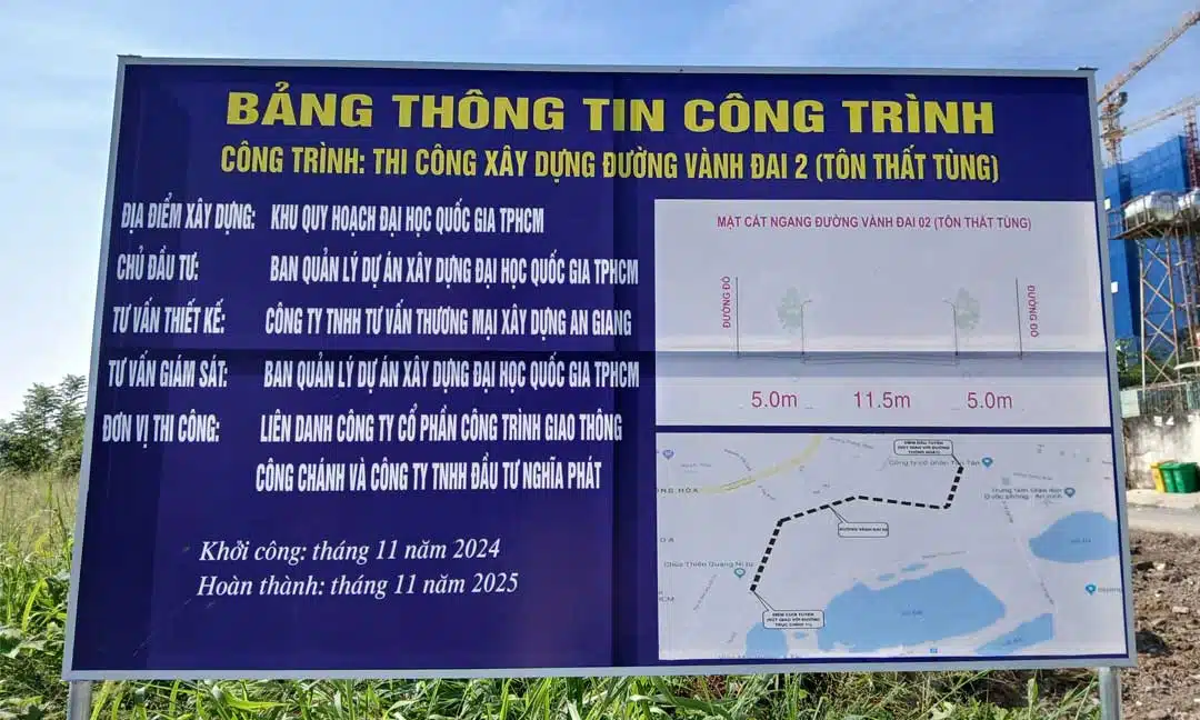 Mở rộng đường Tôn Thất Tùng Vành đai 2 Đại học Quốc Gia TPHCM