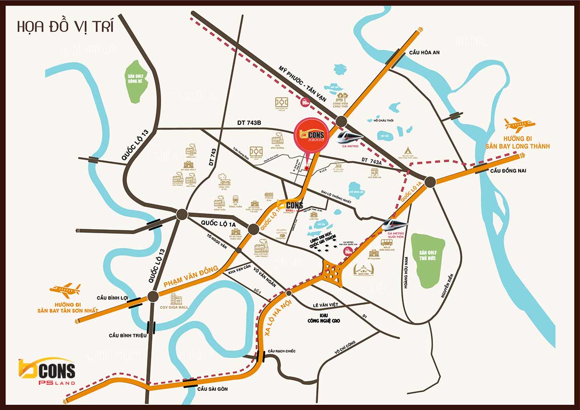 Hình vẽ vị trí Bcons Asahi
