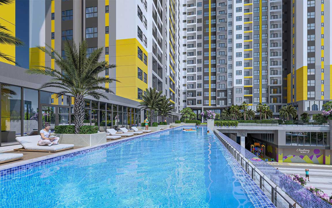 Hồ bơi trên cao tại Bcons Newsky