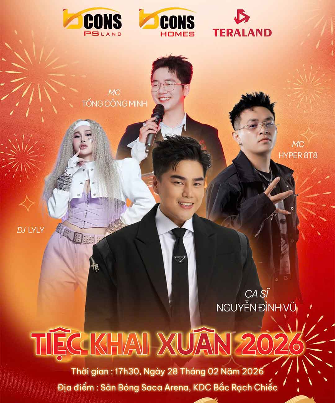 Tập đoàn Bcons chào xuân Bính Ngọ 2026 6 Nghệ sĩ tại Tiệc Bcons chào xuân Bính Ngọ 2026