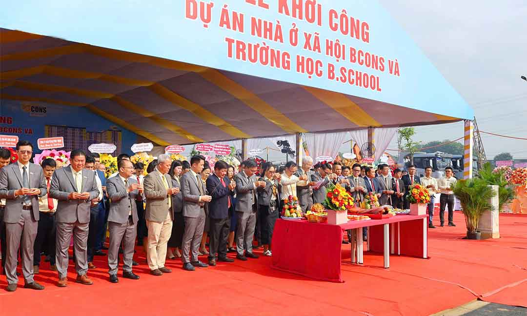 Khởi công nhà ở xã hội Bcons và trường Bschool 3 phường Tân Uyên