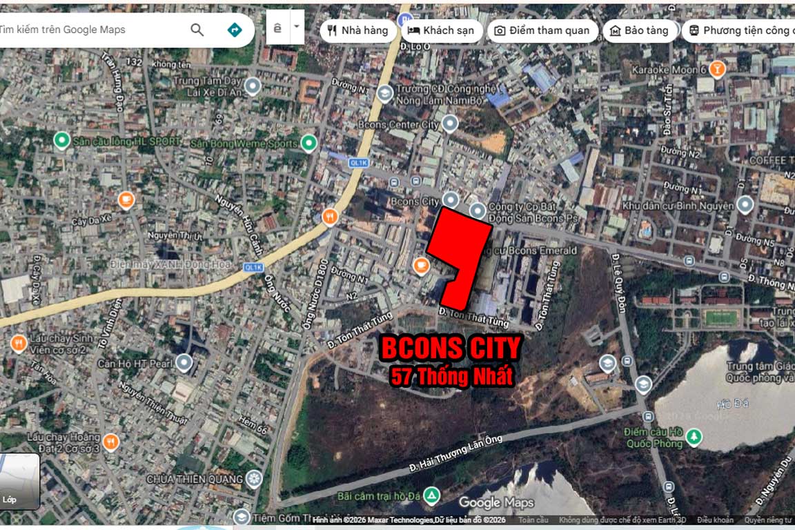 Vị trí Bcons City Maps 57 Thống Nhất Vị trí Bcons City Maps 57 Thống Nhất
