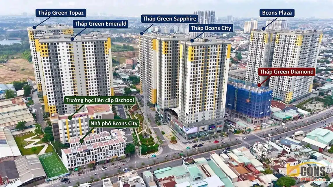 Danh sách căn hộ Bcons update mới nhất 33 Bcons City vị trí các tháp thực tế