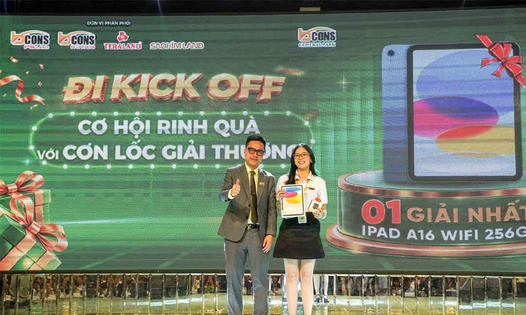 Kick off Bcons Central Park tại Gold Palace ngày 04/09/2026 7 Chuyên viên kinh doanh may mắn đoạt giải nhất chương trình bốc thăm tại lễ kick off Bcons Central Park