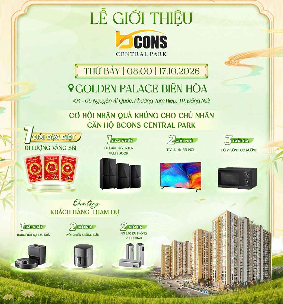Thư mời lễ giớ thiệu Bcons Central Park tại Gold Palace Thư mời lễ giớ thiệu Bcons Central Park tại Gold Palace